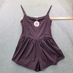 Beaully Womens Athletic Romper XL Purple Sleeveless Adjustable Strap Activewear